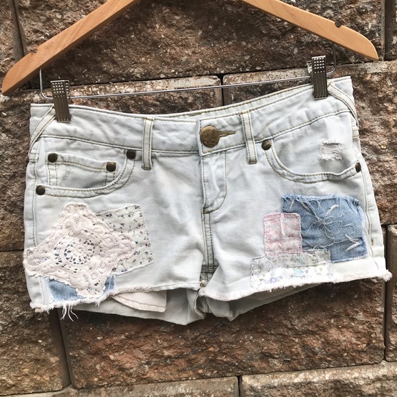 boho denim shorts